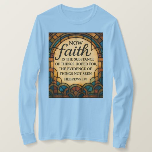 ステンドグラスの信仰引用Tシャツ Tシャツ (デザイン正面)