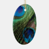 ステンドグラスの効果の孔雀の羽 セラミックオーナメント (右)