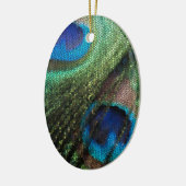 ステンドグラスの効果の孔雀の羽 セラミックオーナメント (左)