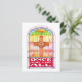 ステンドグラスの十字架 ポストカード (スタンド正面)