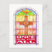 ステンドグラスの十字架 ポストカード (正面)