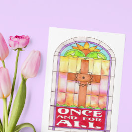 ステンドグラスの十字架 ポストカード