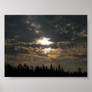 ステンドグラスの夕日 ポスター