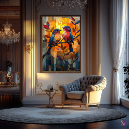 ステンドグラスの夕焼けに登場するロブバード ポスター