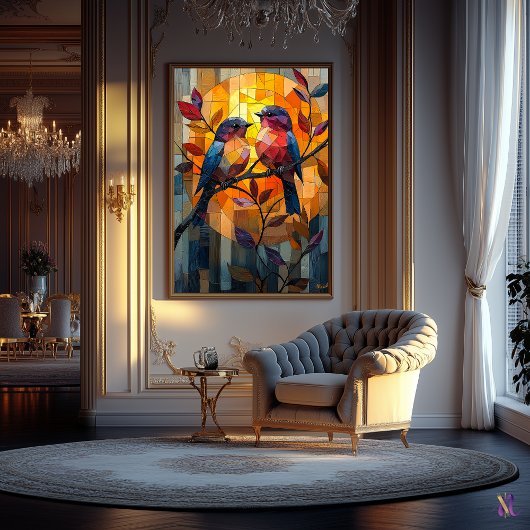 ステンドグラスの夕焼けに登場するロブバード ポスター