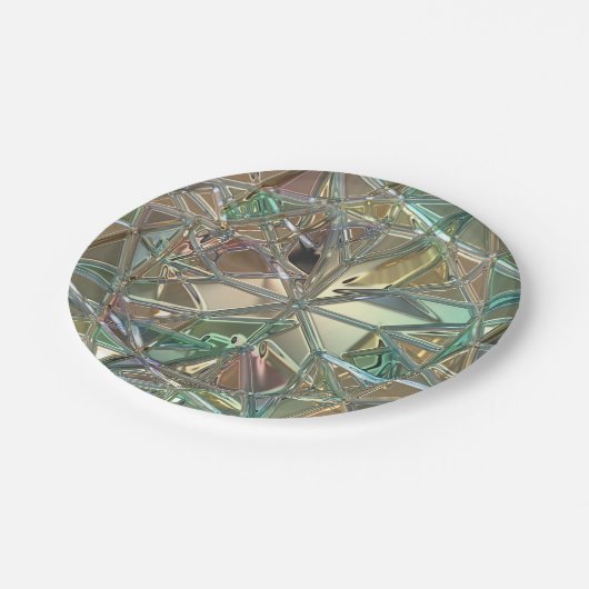 ステンドグラスの外観カラフル抽象芸術 ペーパープレート (アングル)