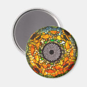 ステンドグラスの外観フローラヴィンテージティファニーの外観 マグネット (正面/裏面)