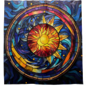 ステンドグラスの天上シャワーカーテン シャワーカーテン (正面)