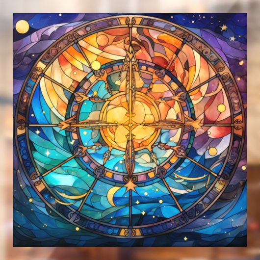 ステンドグラスの天窓が貼り付く ウィンドウサイン (シート2)