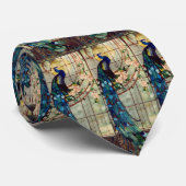 ステンドグラスの孔雀のタイ ネクタイ (ロール)