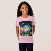 ステンドグラスの小さな妖精とトンボ Tシャツ (正面フル)