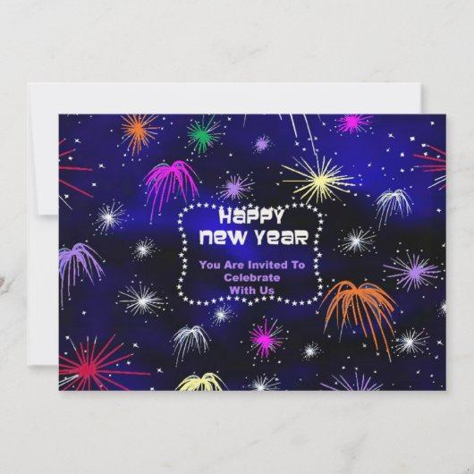 ステンドグラスの招待状の新年 招待状 (正面)