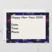 ステンドグラスの招待状の新年 招待状 (裏面)