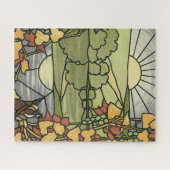 ステンドグラスの日の出 ジグソーパズル (横)