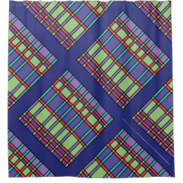 ステンドグラスの明るい色 シャワーカーテン