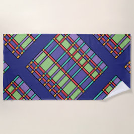 ステンドグラスの明るい色 ビーチタオル