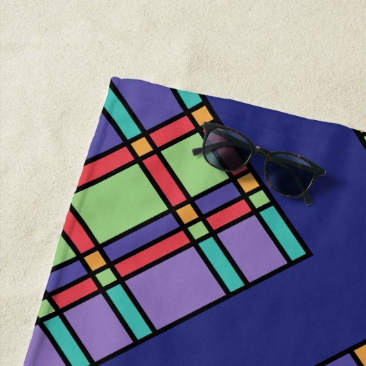 ステンドグラスの明るい色 ビーチタオル (インサイチュ)