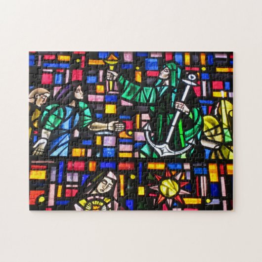 ステンドグラスの景色 ジグソーパズル (横)