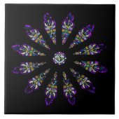 ステンドグラスの曼荼羅のタイル タイル (正面)