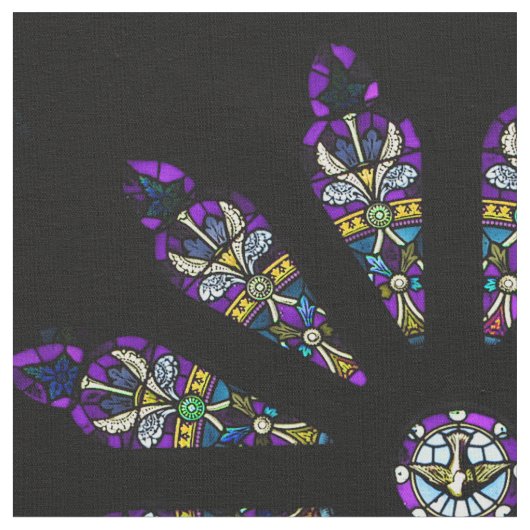 ステンドグラスの曼荼羅の生地 ファブリック (クローズアップ)