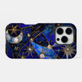 ステンドグラスの月夜の星空 iPhoneケース (裏面横)