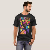 ステンドグラスの木のアート Tシャツ (正面フル)