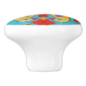 ステンドグラスの熱帯鳥 – モザイクカラフルク セラミックノブ (側面)