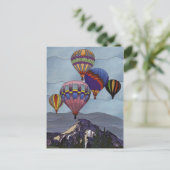 ステンドグラスの熱気の気球 ポストカード (スタンド正面)