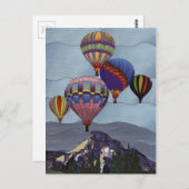 ステンドグラスの熱気の気球 ポストカード (正面/裏面)