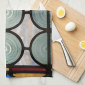 ステンドグラスの窓の円 キッチンタオル (四つ折り)