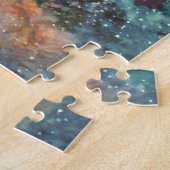 ステンドグラスの窓を持つヴィンテージクリスマス教会 ジグソーパズル (側面)