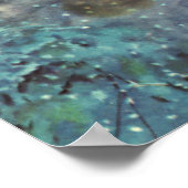 ステンドグラスの窓を持つヴィンテージクリスマス教会 ポスター (角)