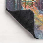 ステンドグラスの窓を持つヴィンテージクリスマス教会 マウスパッド (コーナー)