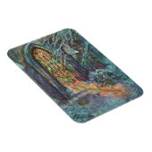 ステンドグラスの窓を持つヴィンテージクリスマス教会 マグネット (右側)