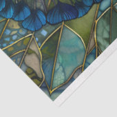ステンドグラスの背景が切り離された孔雀 薄葉紙 (詳細)