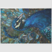 ステンドグラスの背景が切り離された孔雀 薄葉紙 (正面)