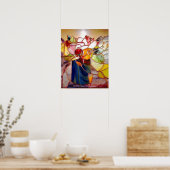 ステンドグラスの花のアレンジメントポエレガントスター ポスター (キッチン)