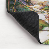 ステンドグラスの花柄のマウスパッド マウスパッド (コーナー)