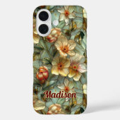 ステンドグラスの花 べージュ Case-Mate iPhoneケース (裏面)