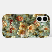 ステンドグラスの花 べージュ Case-Mate iPhoneケース (裏面 (横))