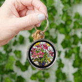 ステンドグラスの花 キーホルダー (手)