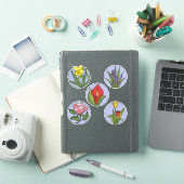 ステンドグラスの花 シール (iPadカバー)