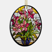 ステンドグラスの花 セラミックオーナメント (右)