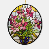 ステンドグラスの花 セラミックオーナメント (左)