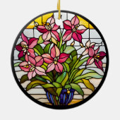 ステンドグラスの花 セラミックオーナメント (裏面)