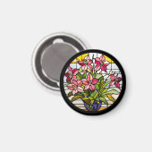 ステンドグラスの花 マグネット (正面/裏面)