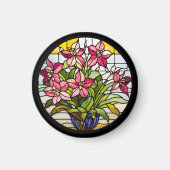 ステンドグラスの花 マグネット (正面)