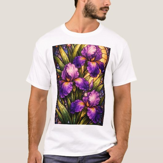 ステンドグラスの花 Tシャツ (正面)