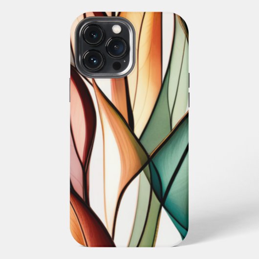 ステンドグラスの草 iPhoneケース (裏面)
