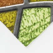 ステンドグラスの葉の模様の継ぎ目のない織り目  フリースブランケット (角)